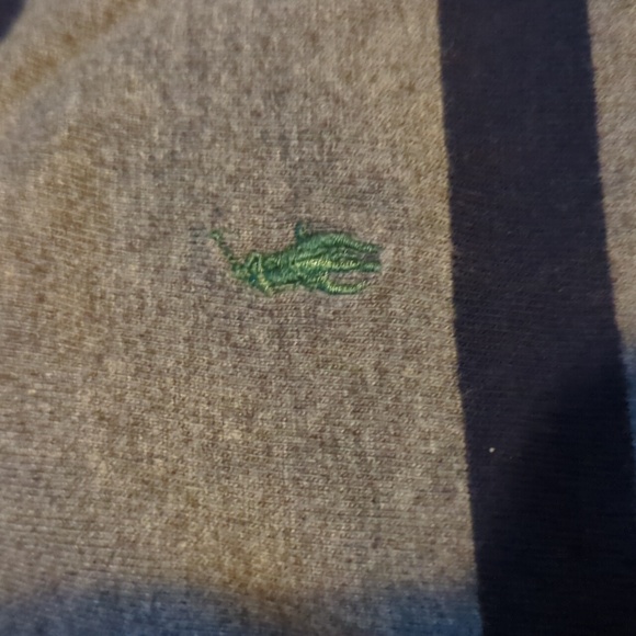 Youth Polo Ralph Lauren Rugby Shirt Grey Blue Stripes Size 7 - Picture 3 of 5